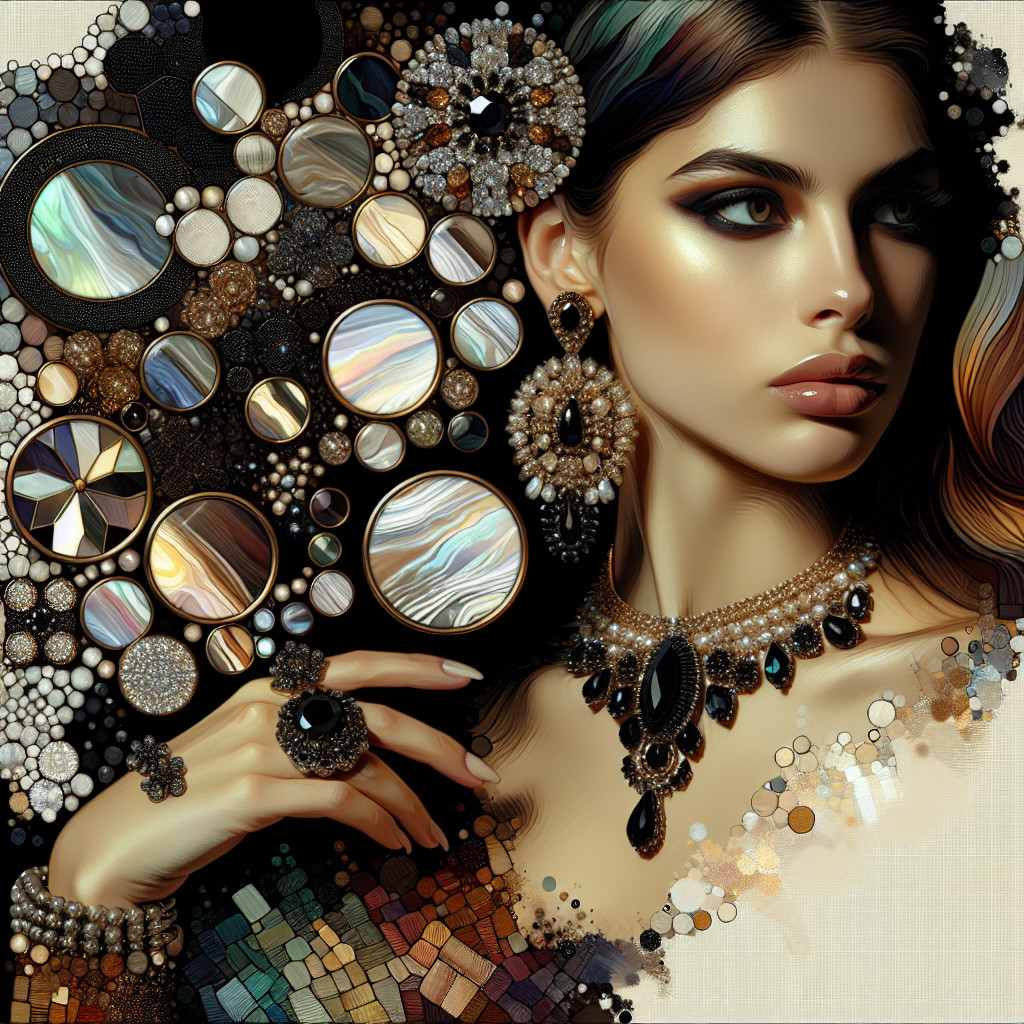 Portrait of a Woman with Elaborate Jewelry and Gems