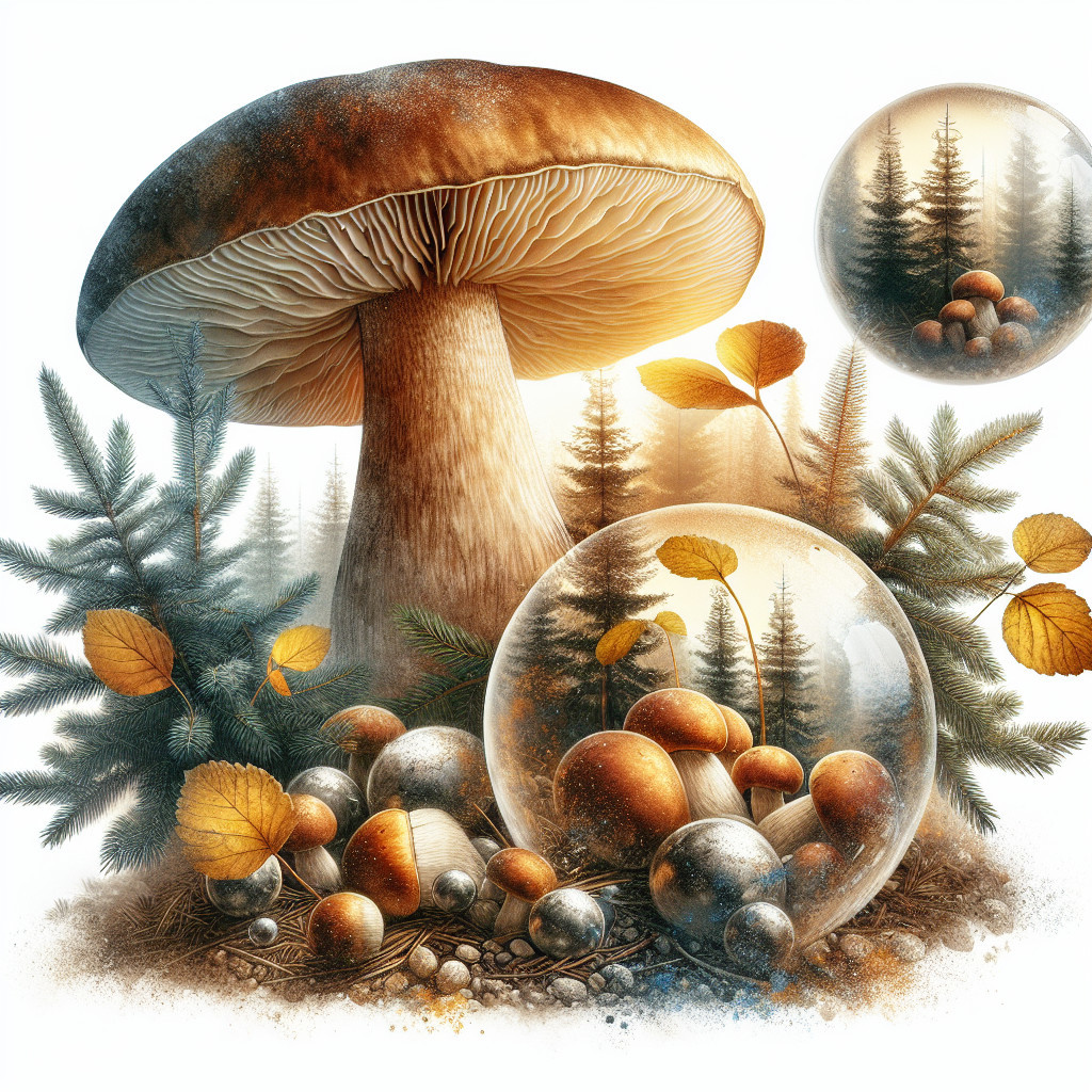 Large Mushroom Artwork with Miniature Forest Scenes
