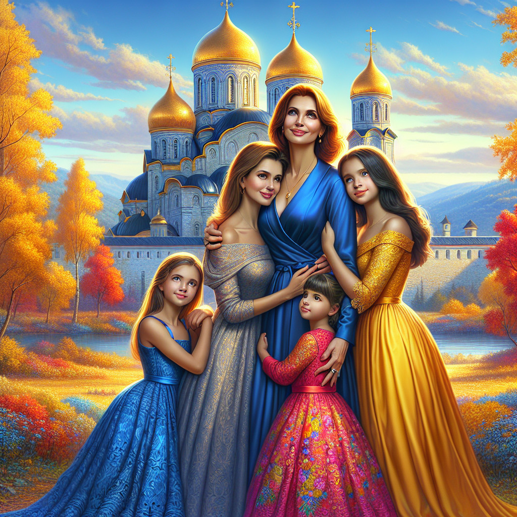 Family Portrait in Enchanting Autumn Landscape
