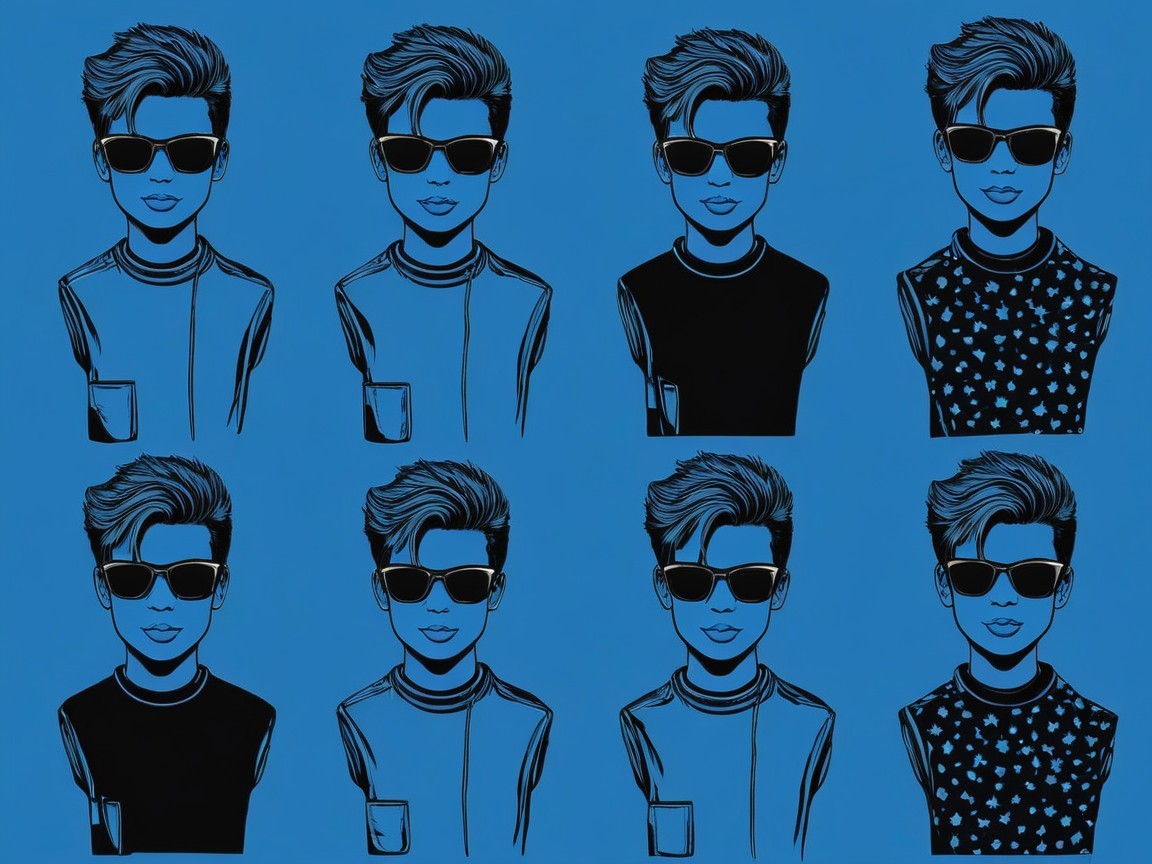 Stylized Characters with Sunglasses and Hairstyles