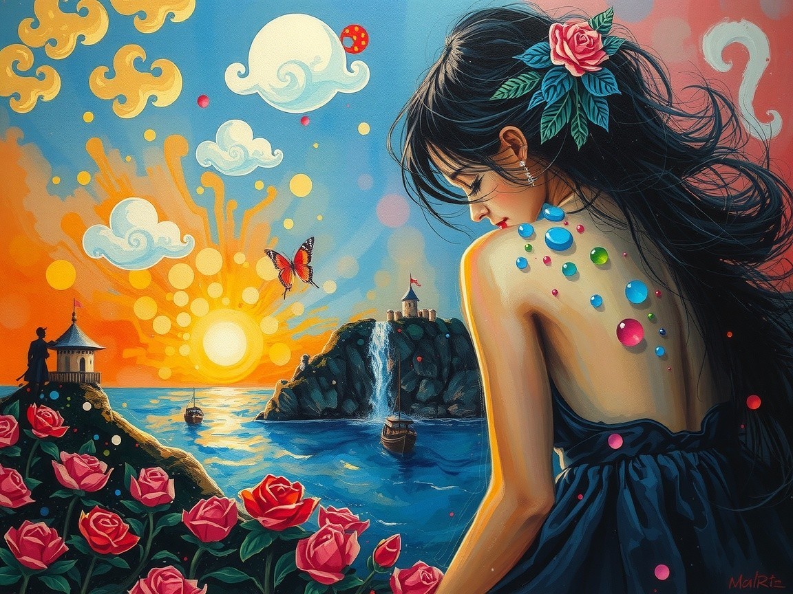 Vibrant Sunset Over Serene Coastal Landscape