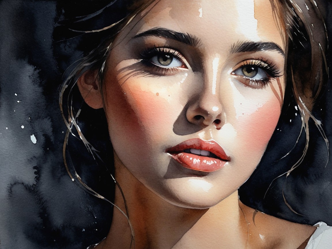 Portrait of a Young Woman with Greenish-Blue Eyes