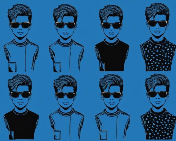 Stylized Characters with Sunglasses and Hairstyles