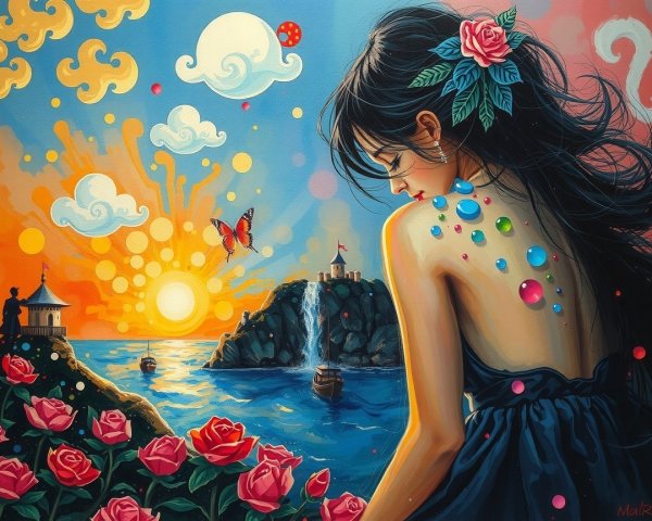 Vibrant Sunset Over Serene Coastal Landscape