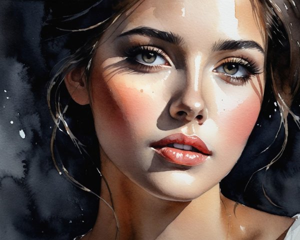 Portrait of a Young Woman with Greenish-Blue Eyes