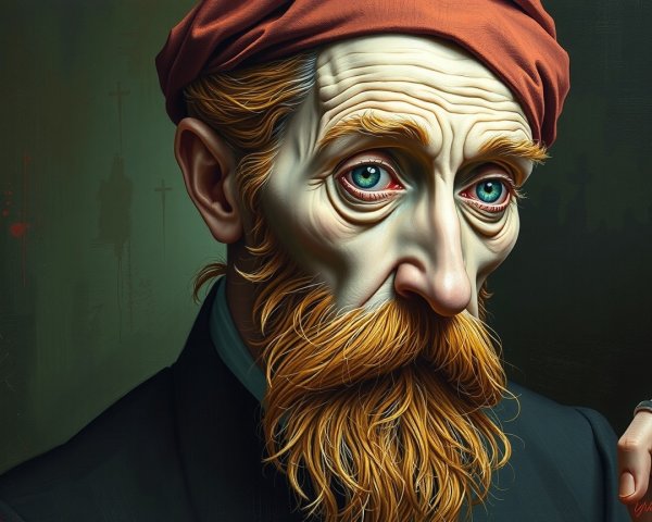 Portrait of a Man with Blue Eyes and Red Beard