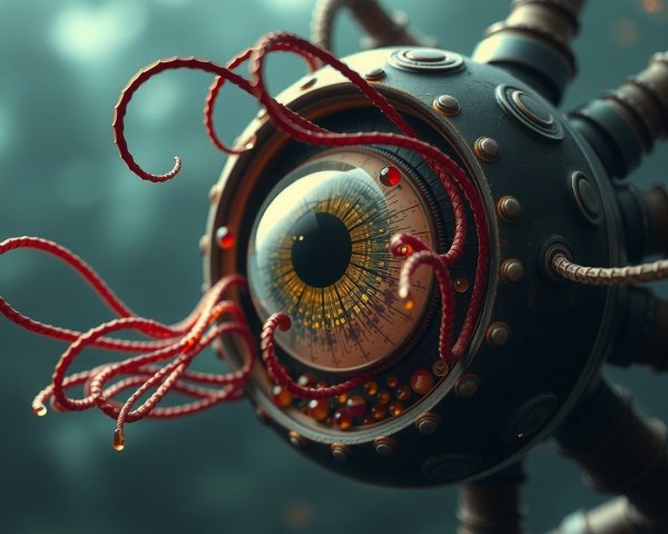 Futuristic Mechanical Eye with Intricate Design Elements