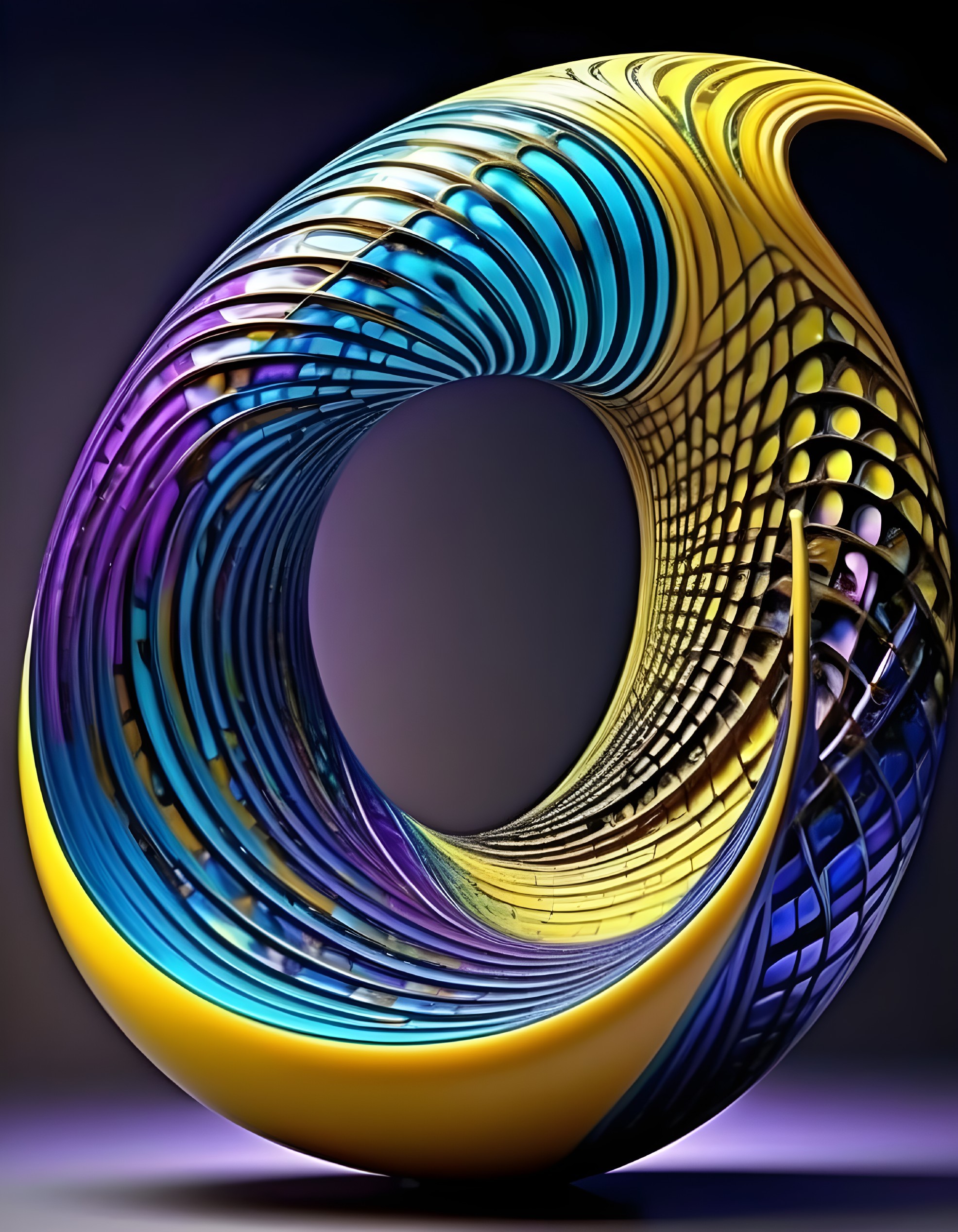 Abstract Sculpture with Vibrant Gradient Colors