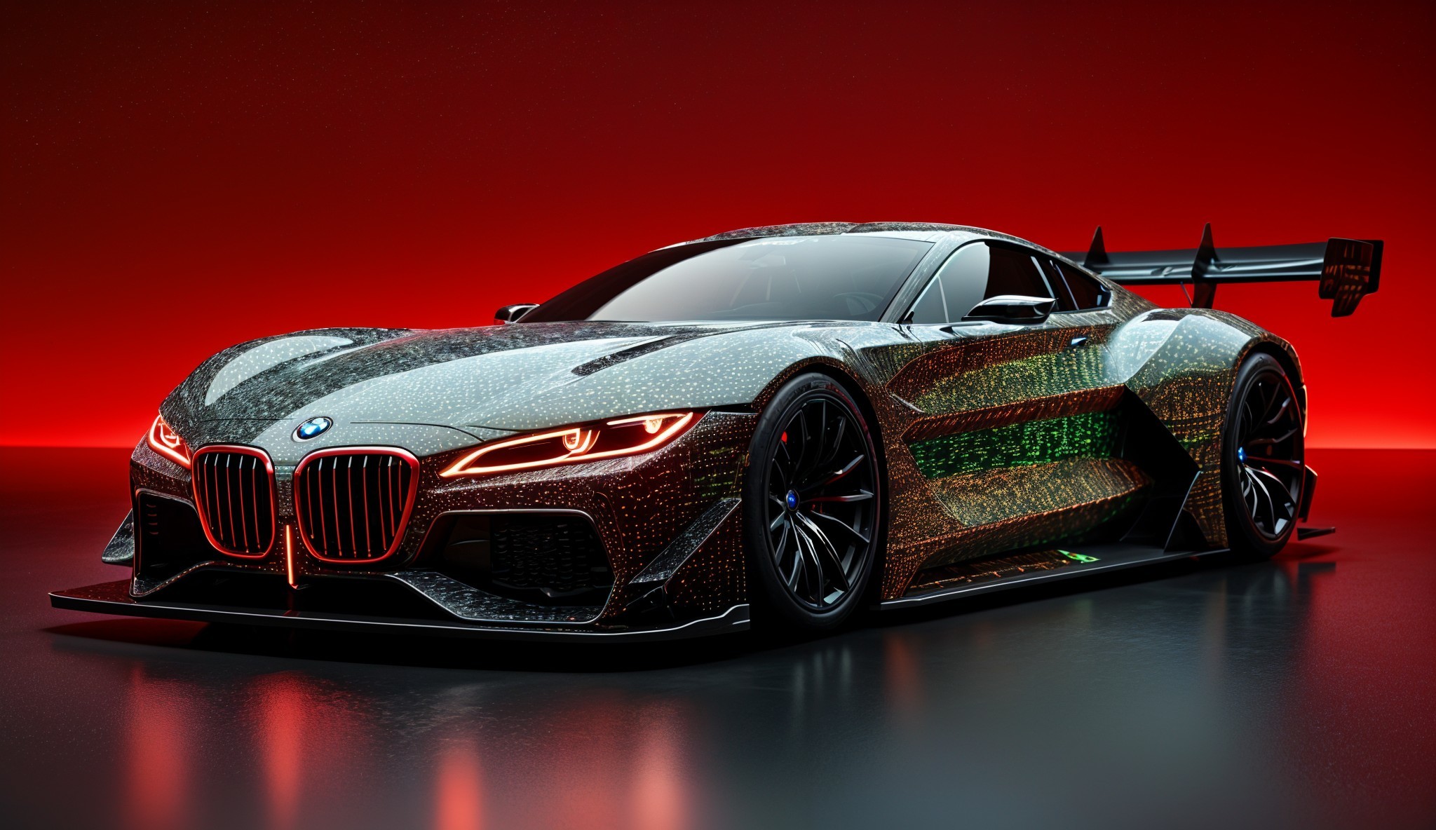 Futuristic BMW Sports Car with Reflective Surface