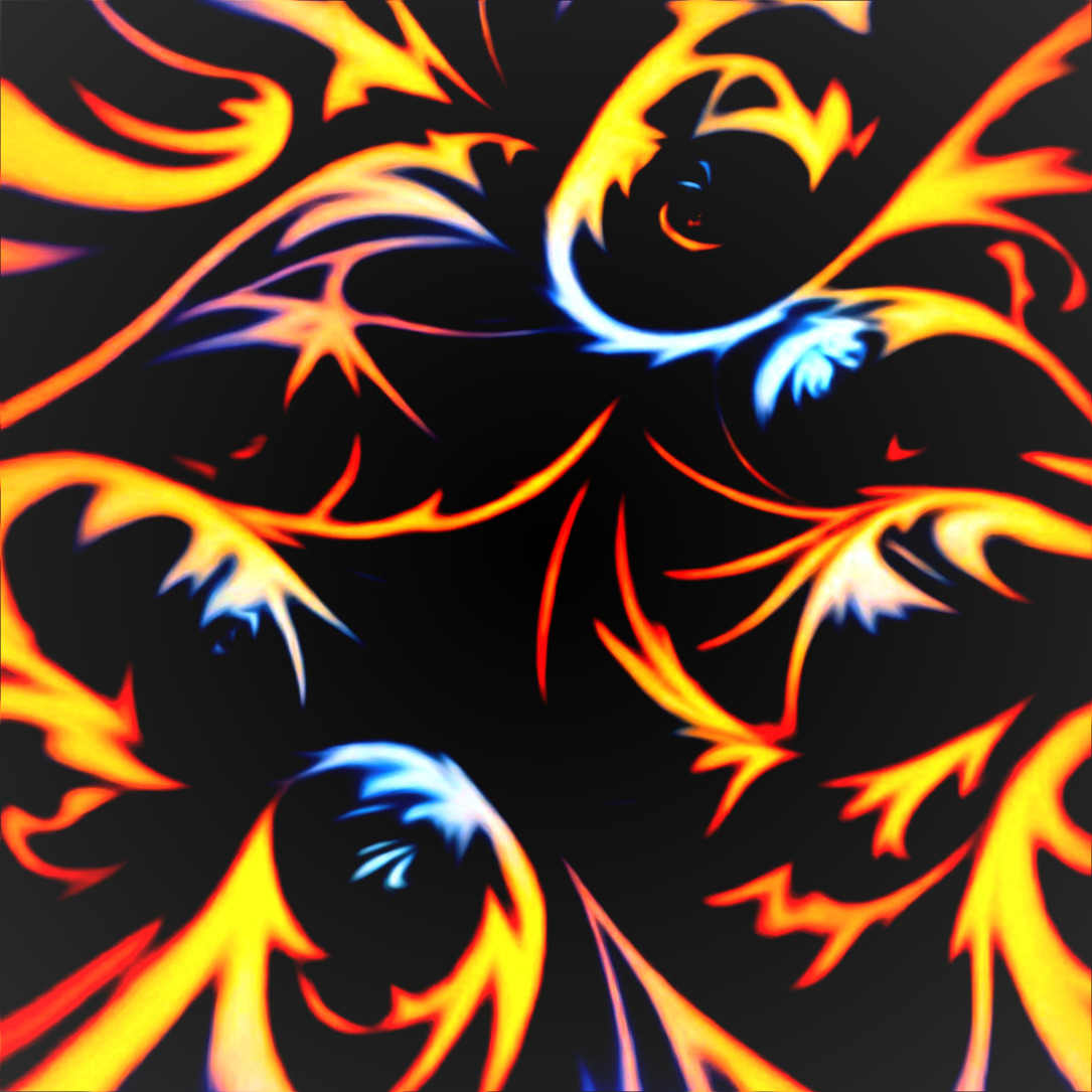 Vibrant Abstract Pattern with Flame-Like Shapes