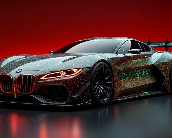 Futuristic BMW Sports Car with Reflective Surface