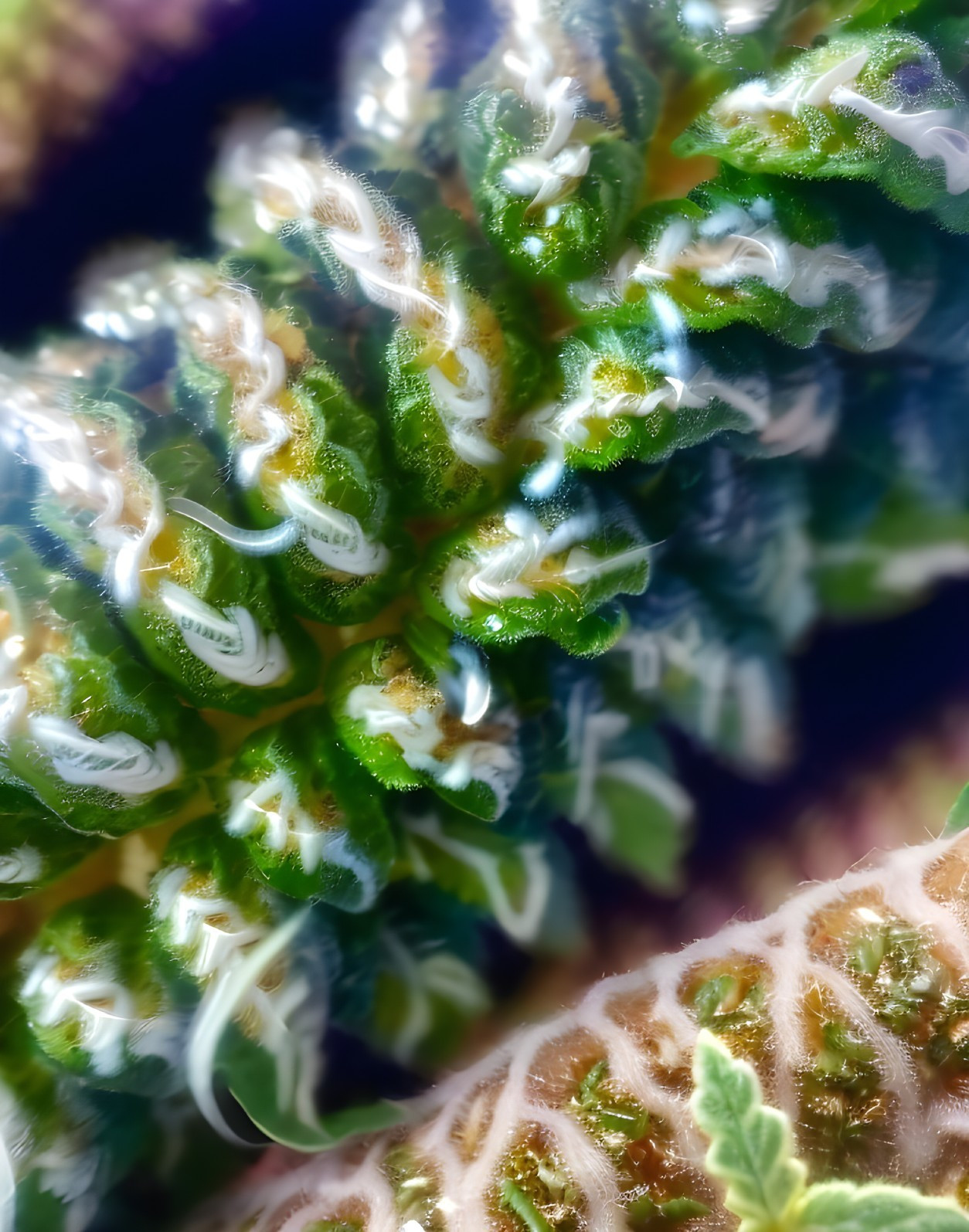 Close-Up of Intricate Green Plant Life Details