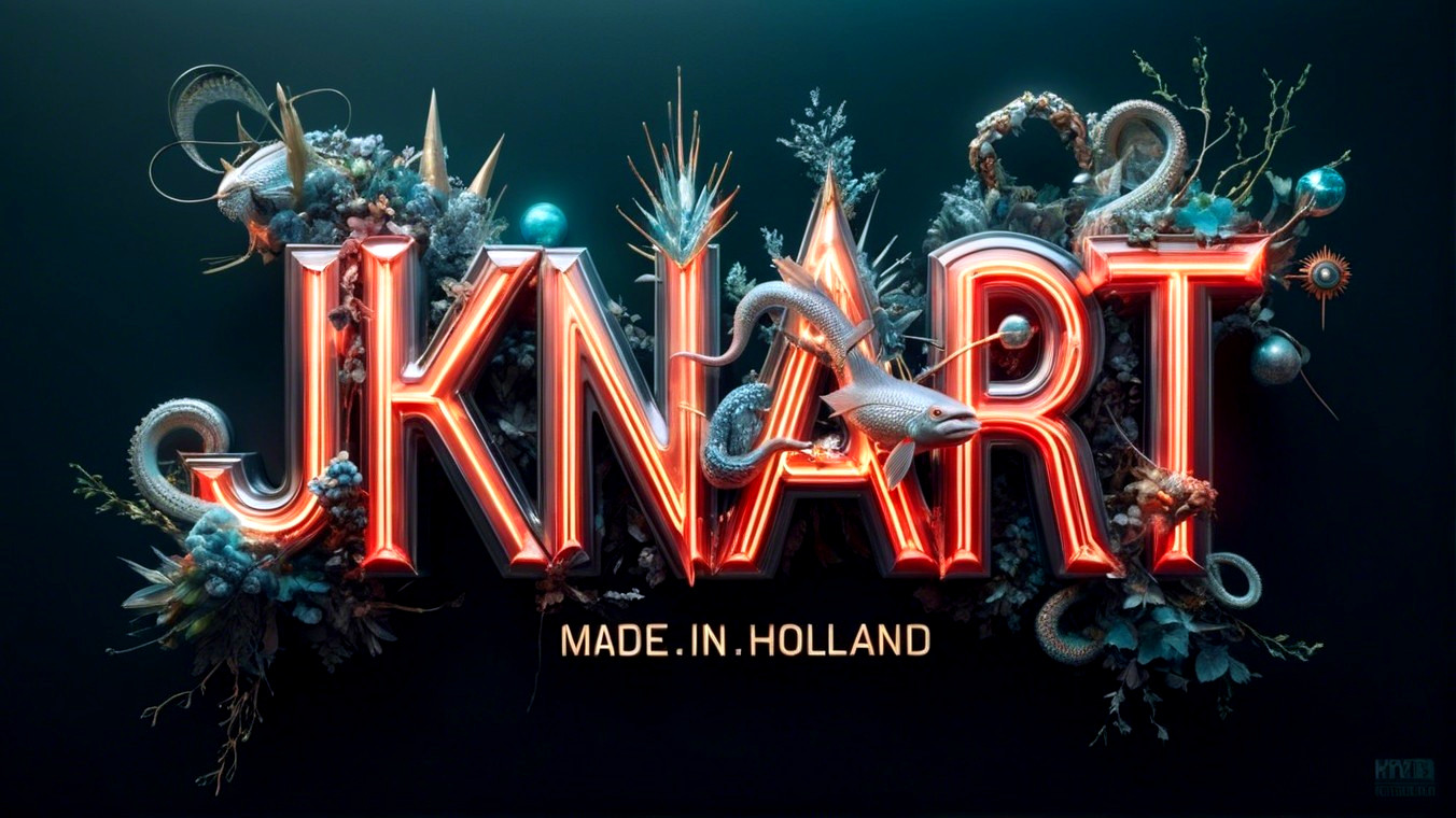 Vibrant Artistic Display of "JKNART" with Floral Design