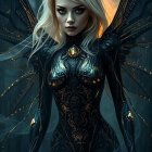 Fairy in Black Bodysuit in Enchanted Twilight Forest