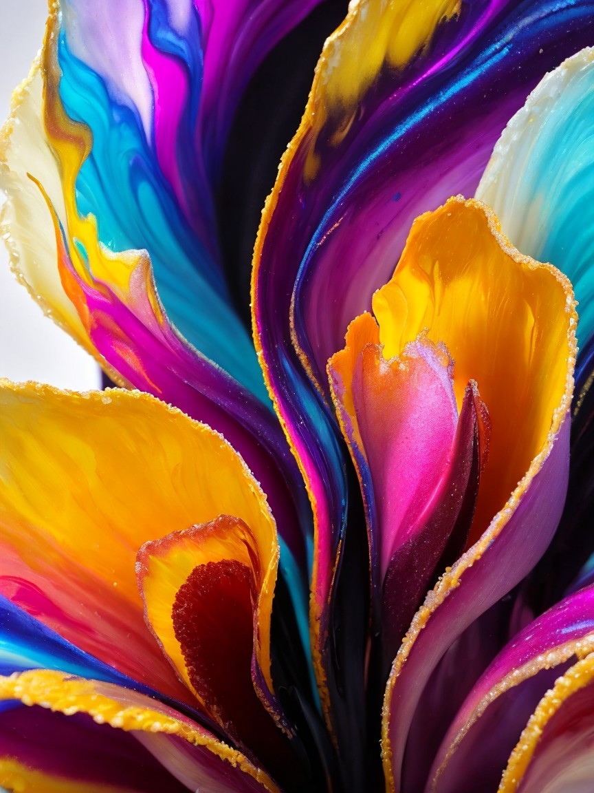 Vibrant Swirling Colors in Floral-Like Pattern