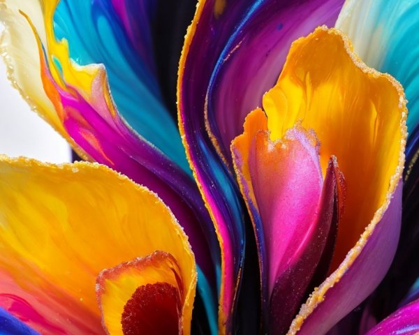 Vibrant Swirling Colors in Floral-Like Pattern