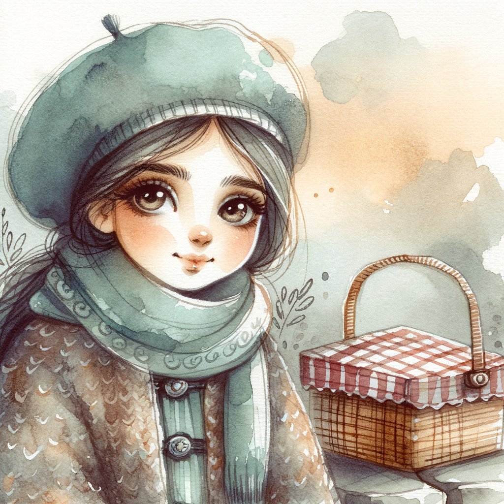 Charming Girl in Cozy Sweater and Teal Beret