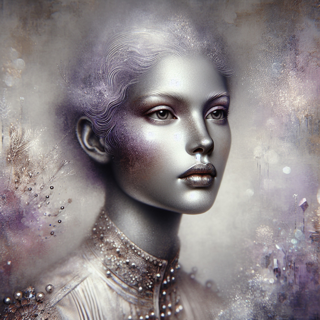 Futuristic Portrait of a Woman with Metallic Sheen