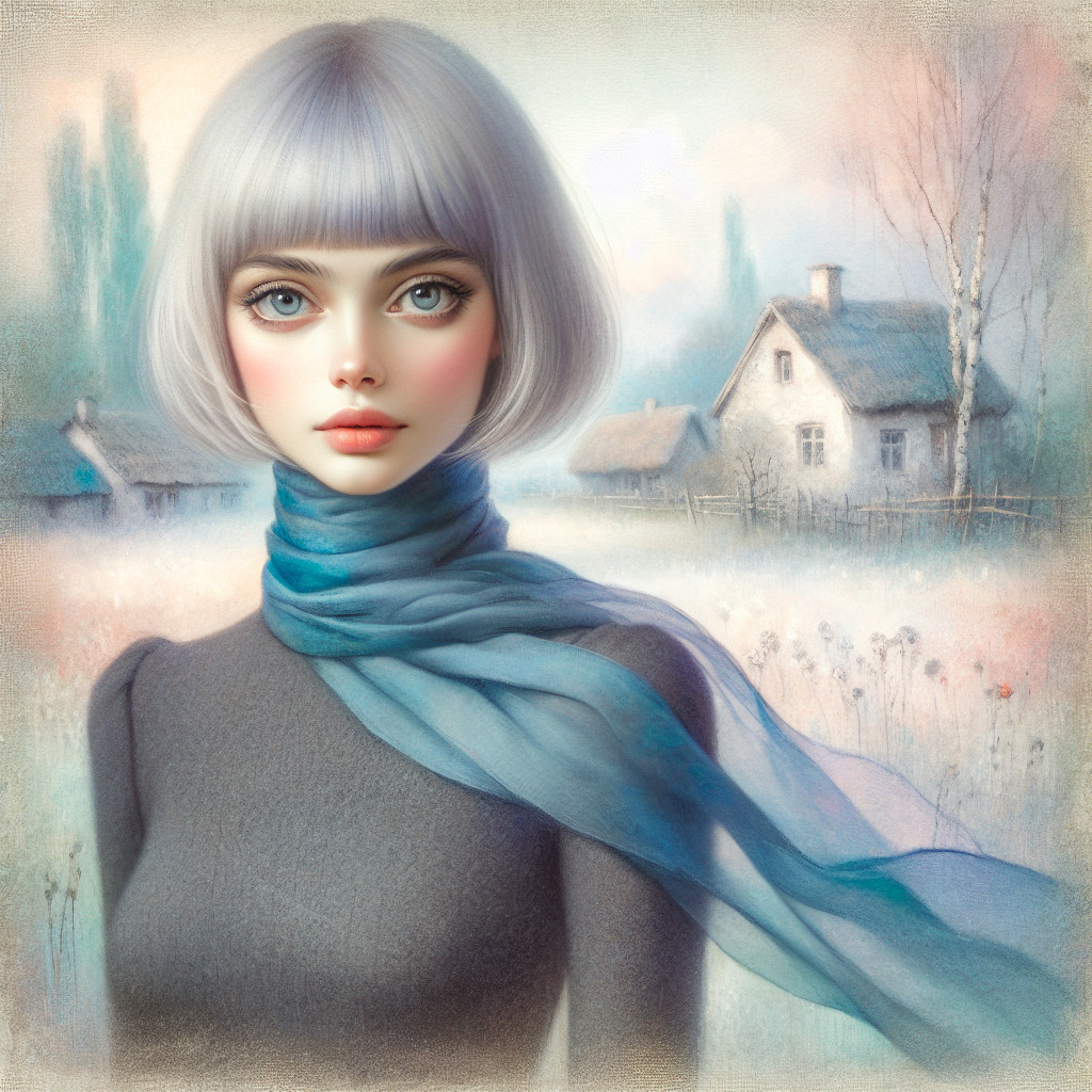Portrait of a Young Woman in a Countryside Setting