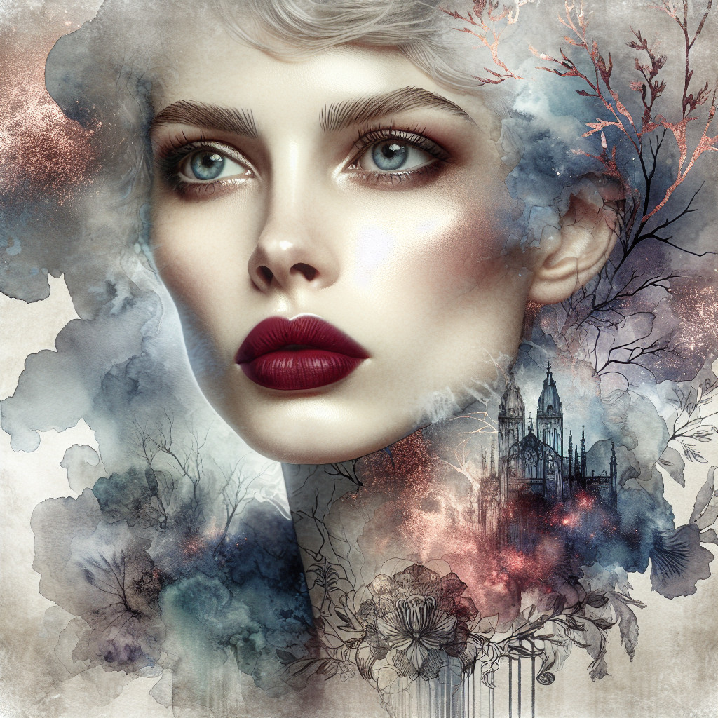 Portrait of a Woman with Ethereal Abstract Surroundings