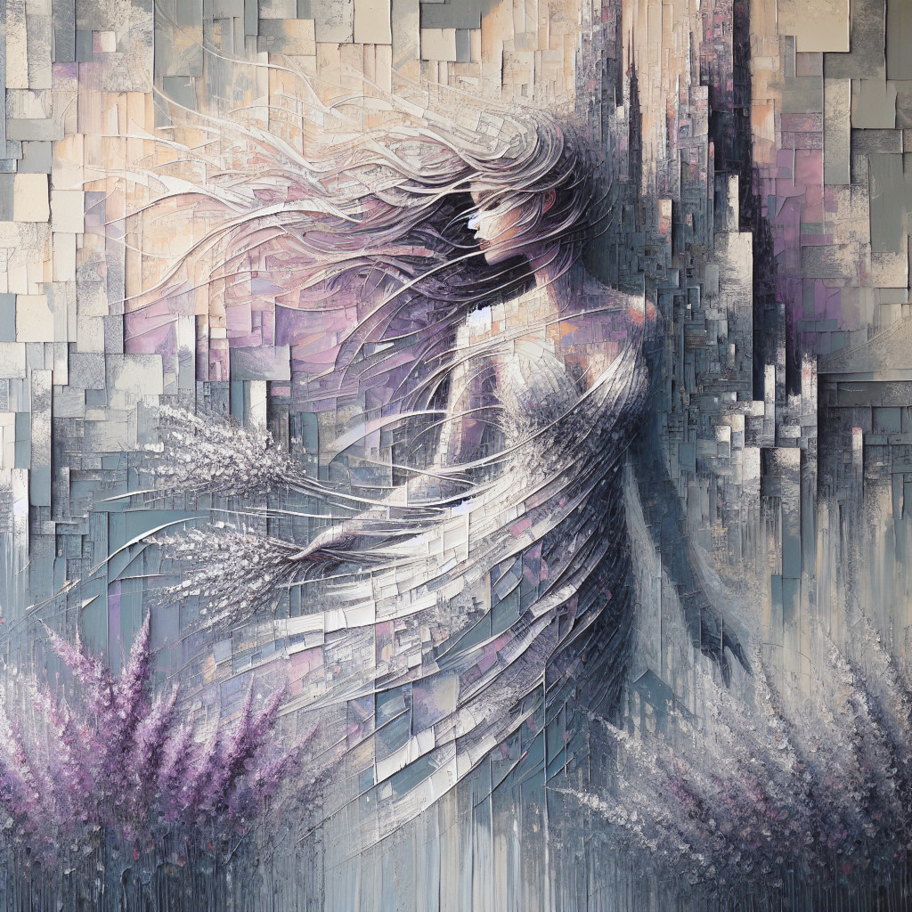 Surreal Artwork of a Graceful Figure in Pastels
