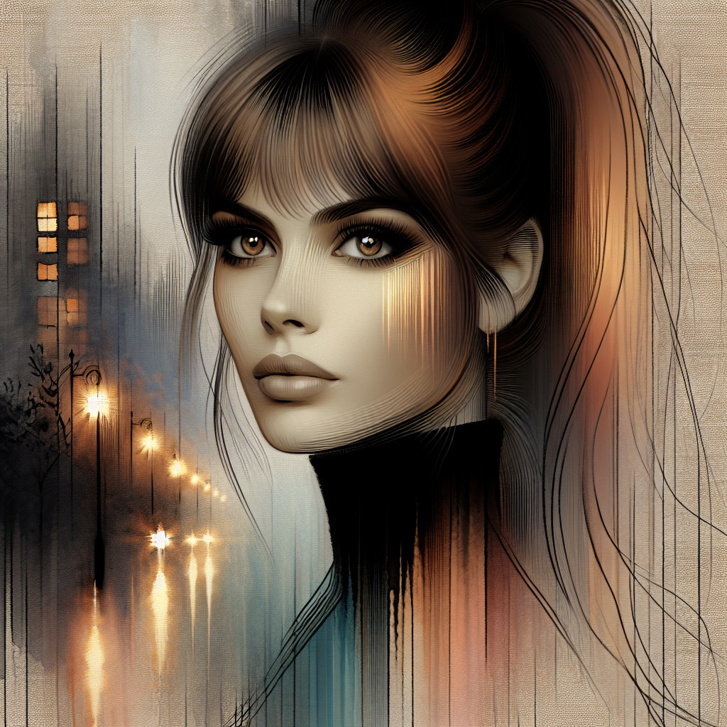 Stylized portrait of a woman in an urban setting