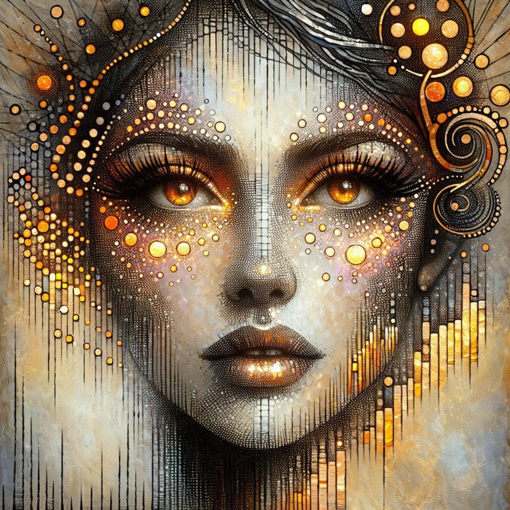 Artistic portrait of a woman with luminous eyes