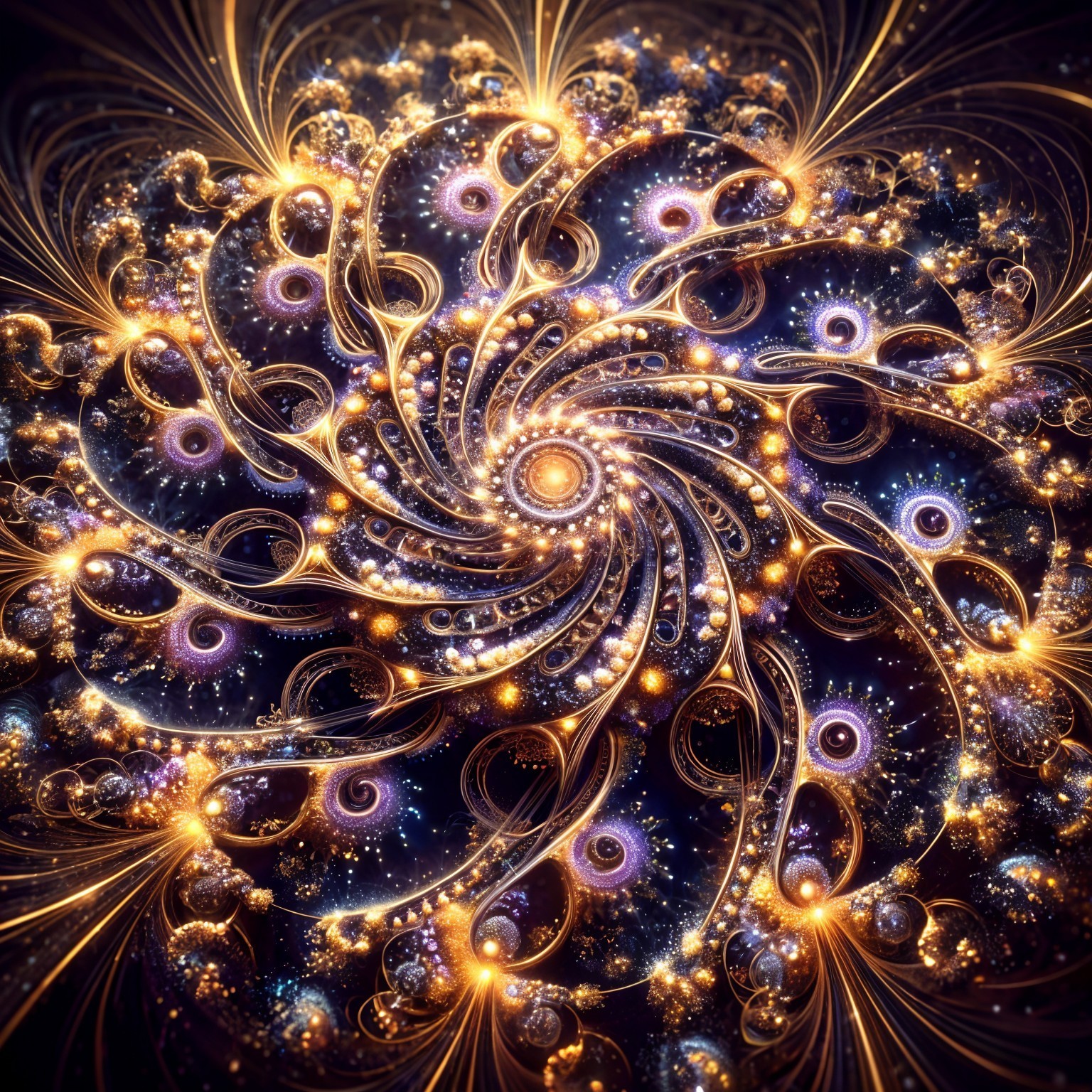 Fractal Design of a Golden Spiral with Vibrant Colors