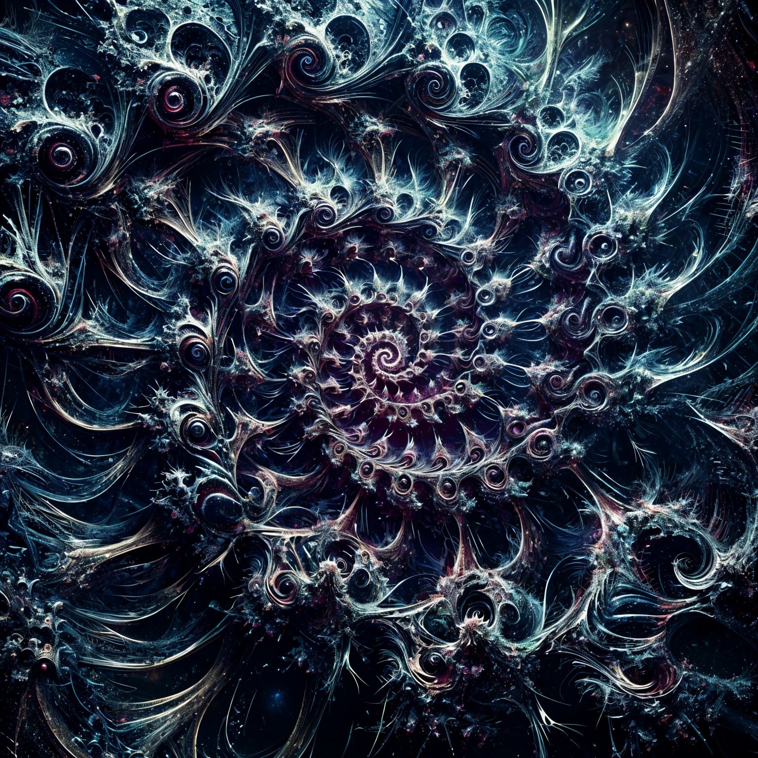 Fractal Design with Spiraling Patterns and Cosmic Colors