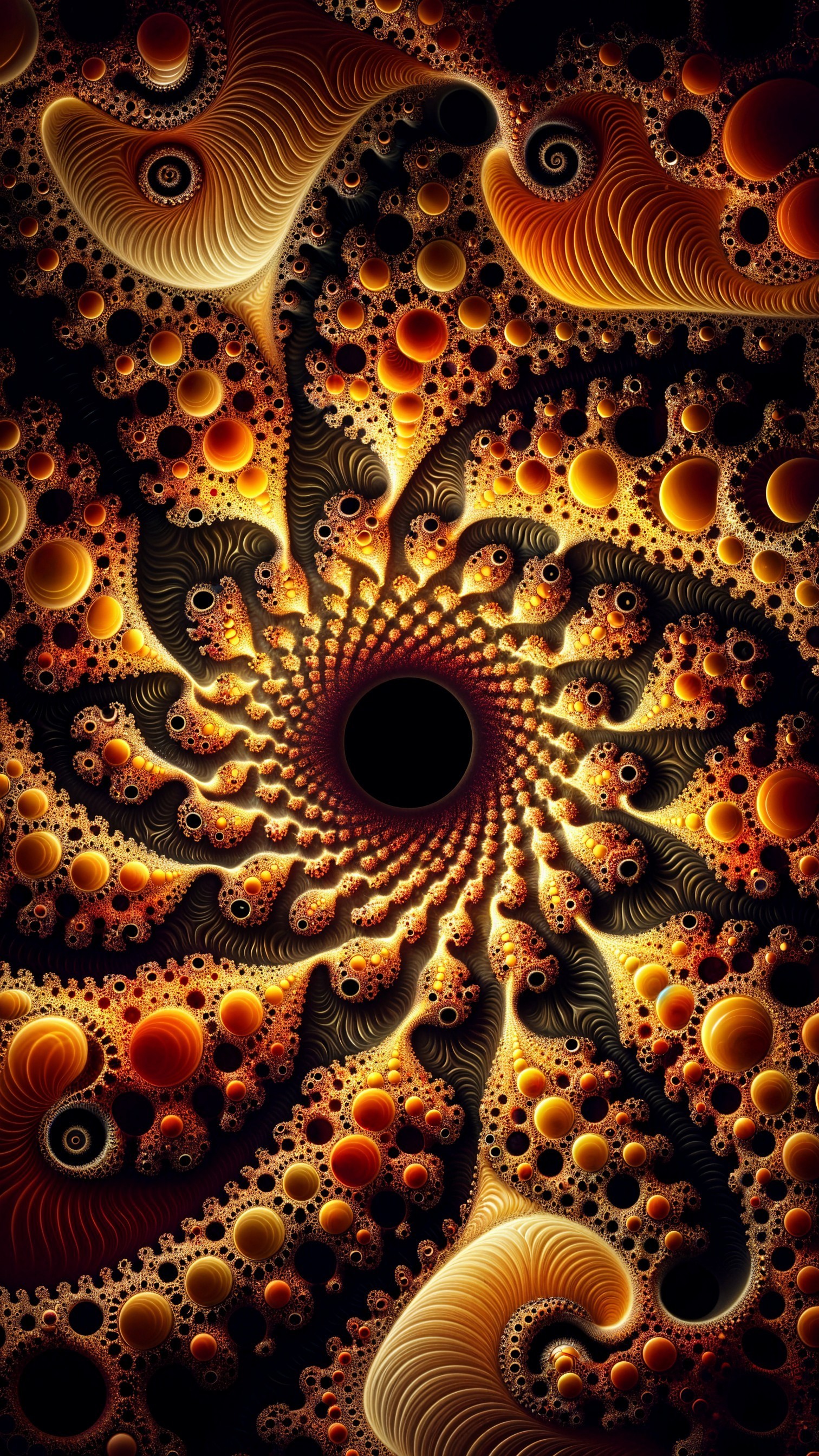 Fractal Design with Swirling Patterns and Warm Hues