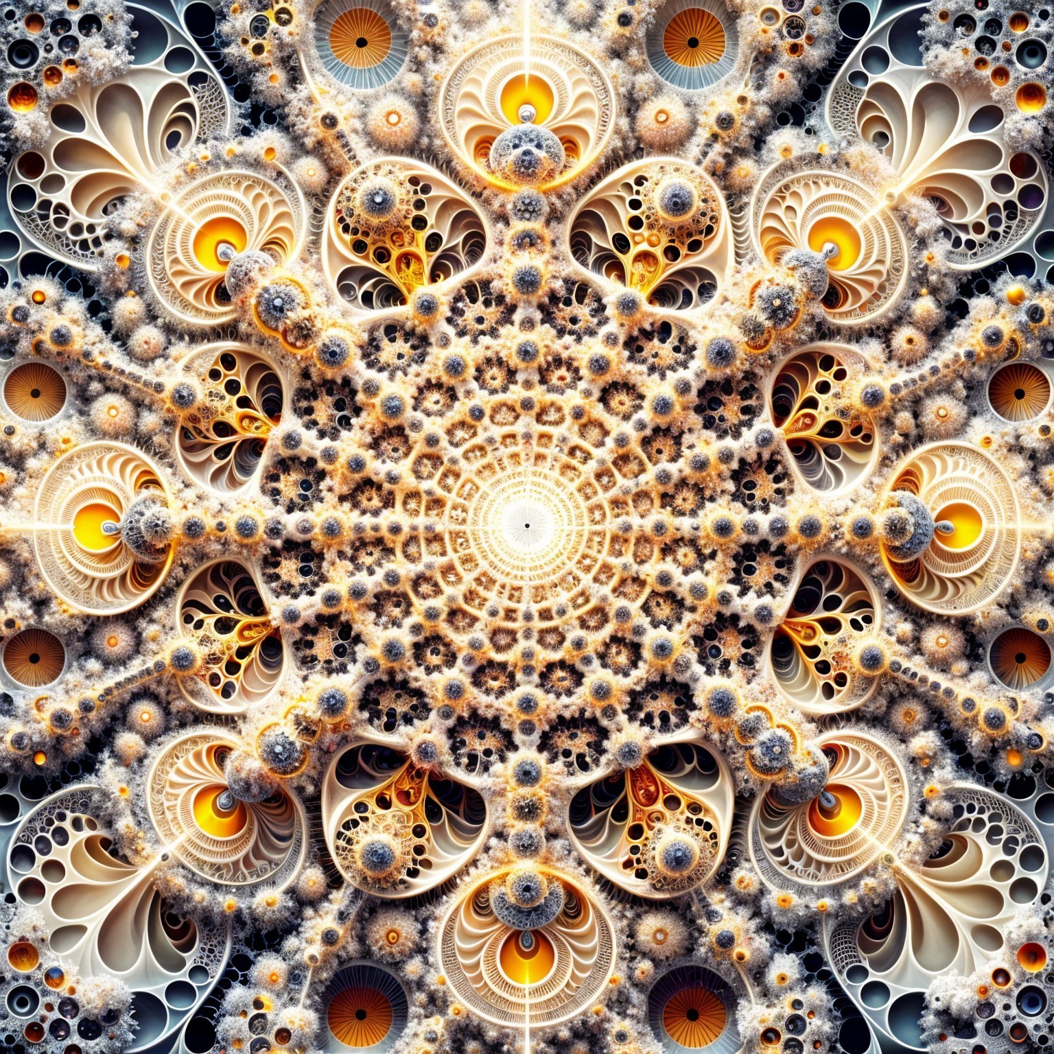 Intricate Mandala Design with Warm Cream and Gold Hues