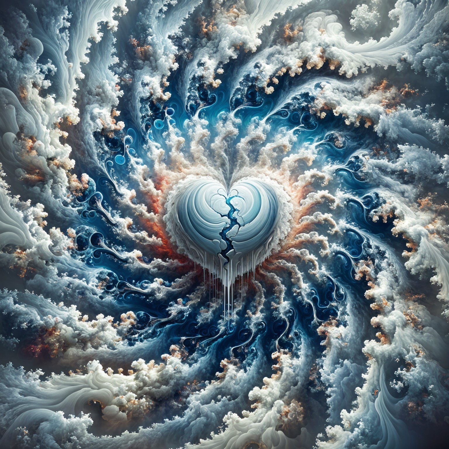 Abstract Design with Heart Shape and Vibrant Colors