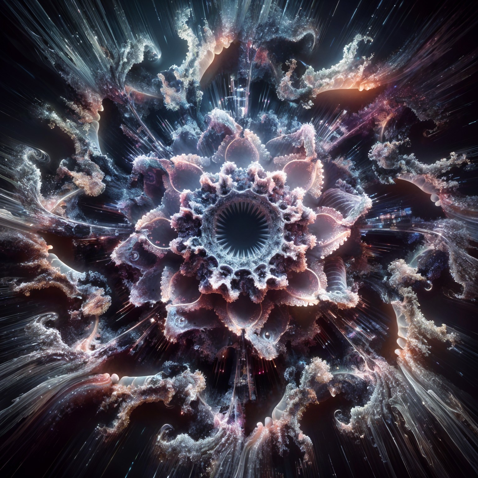 Cosmic Flower Fractal Design with Vivid Colors
