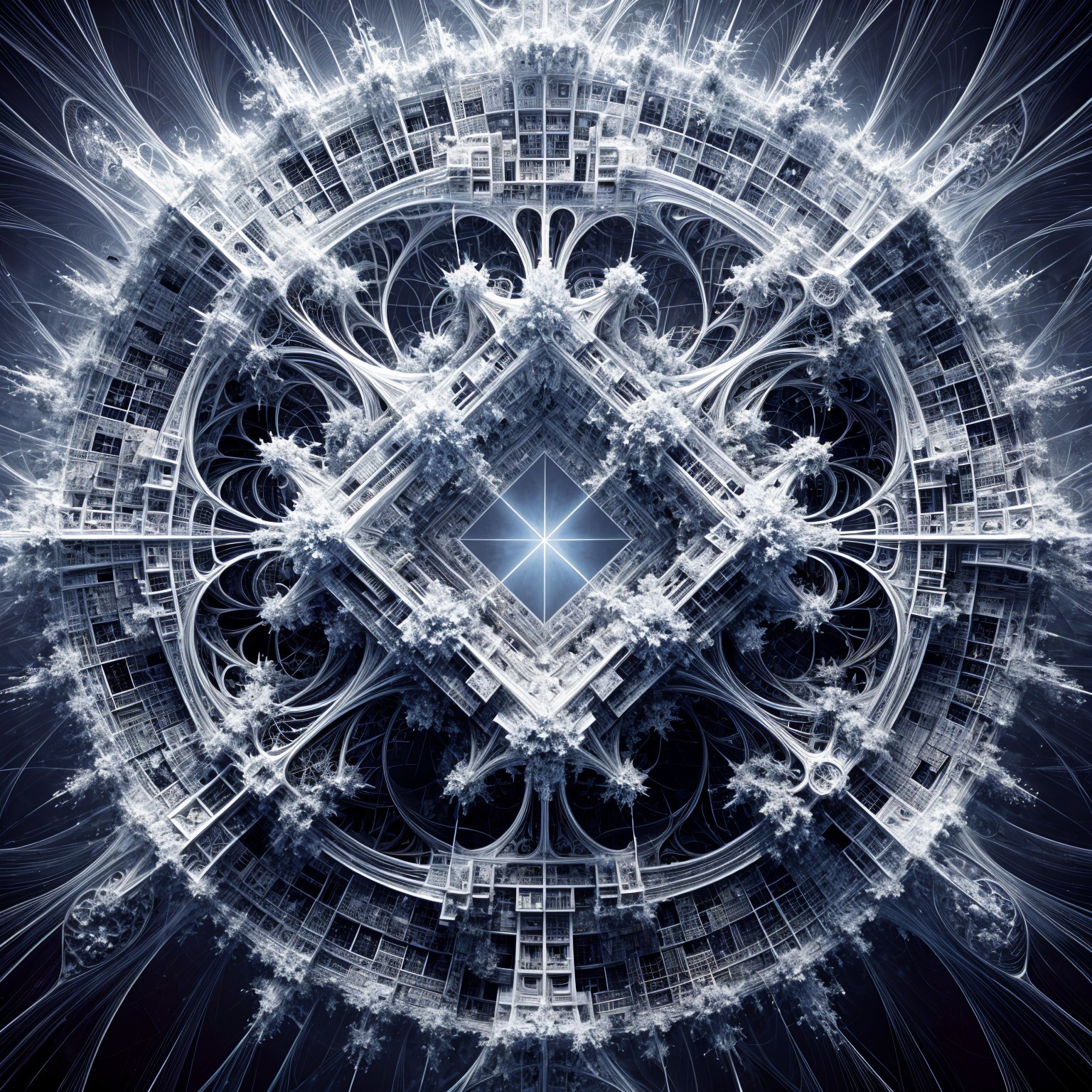 Intricate Fractal Design with Star-Like Structure