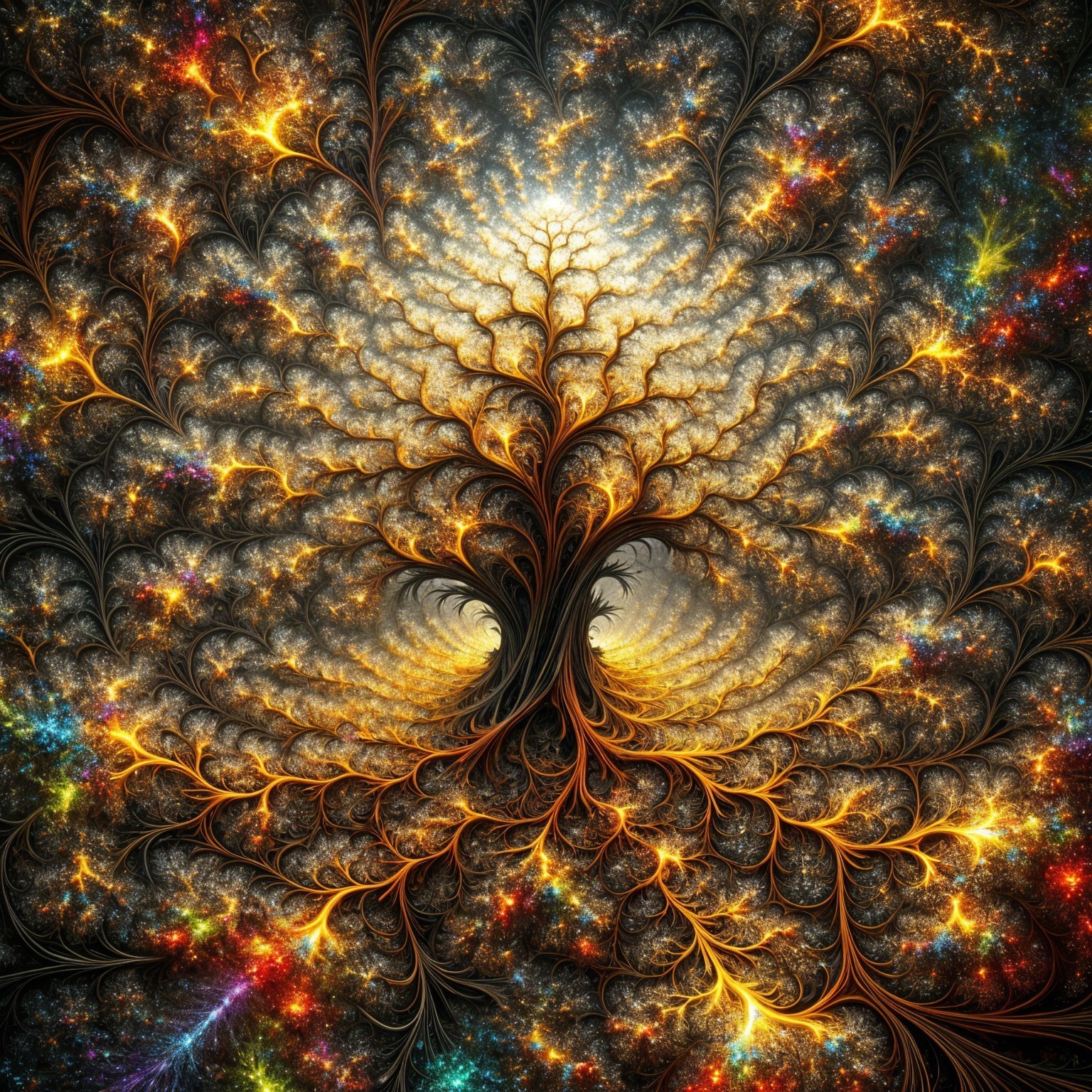 Fractal Design with Tree Structure and Cosmic Patterns