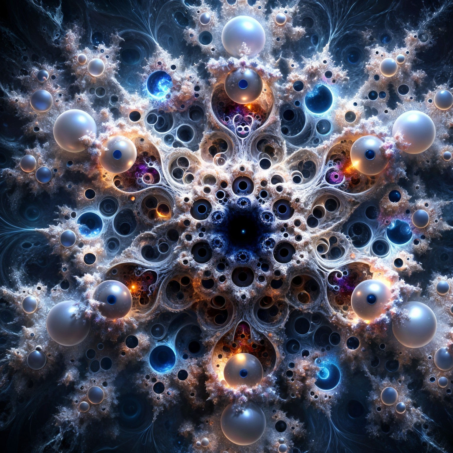 Intricate Fractal Design with Cosmic Patterns and Colors