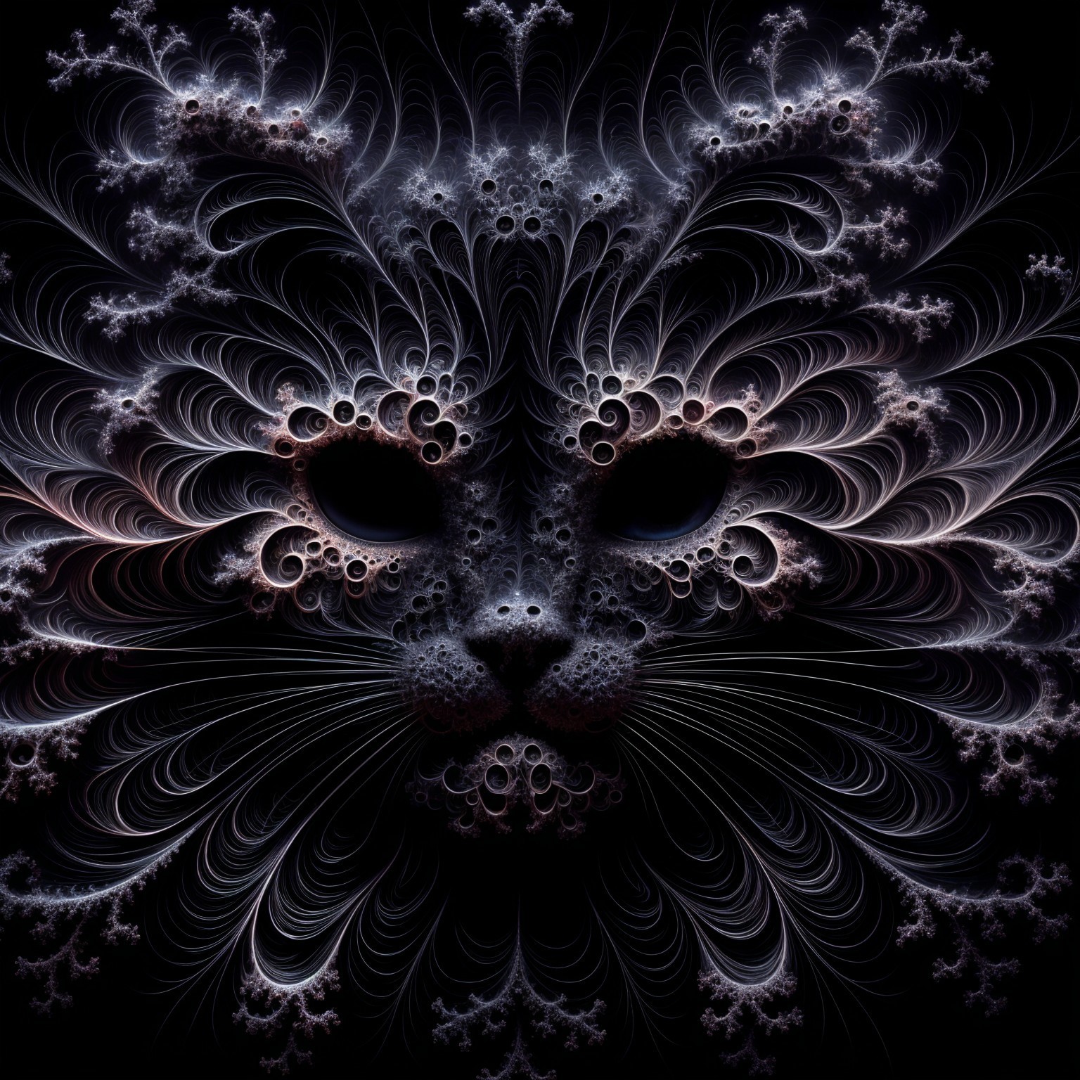 Fractal Design of a Cat's Face with Colorful Patterns
