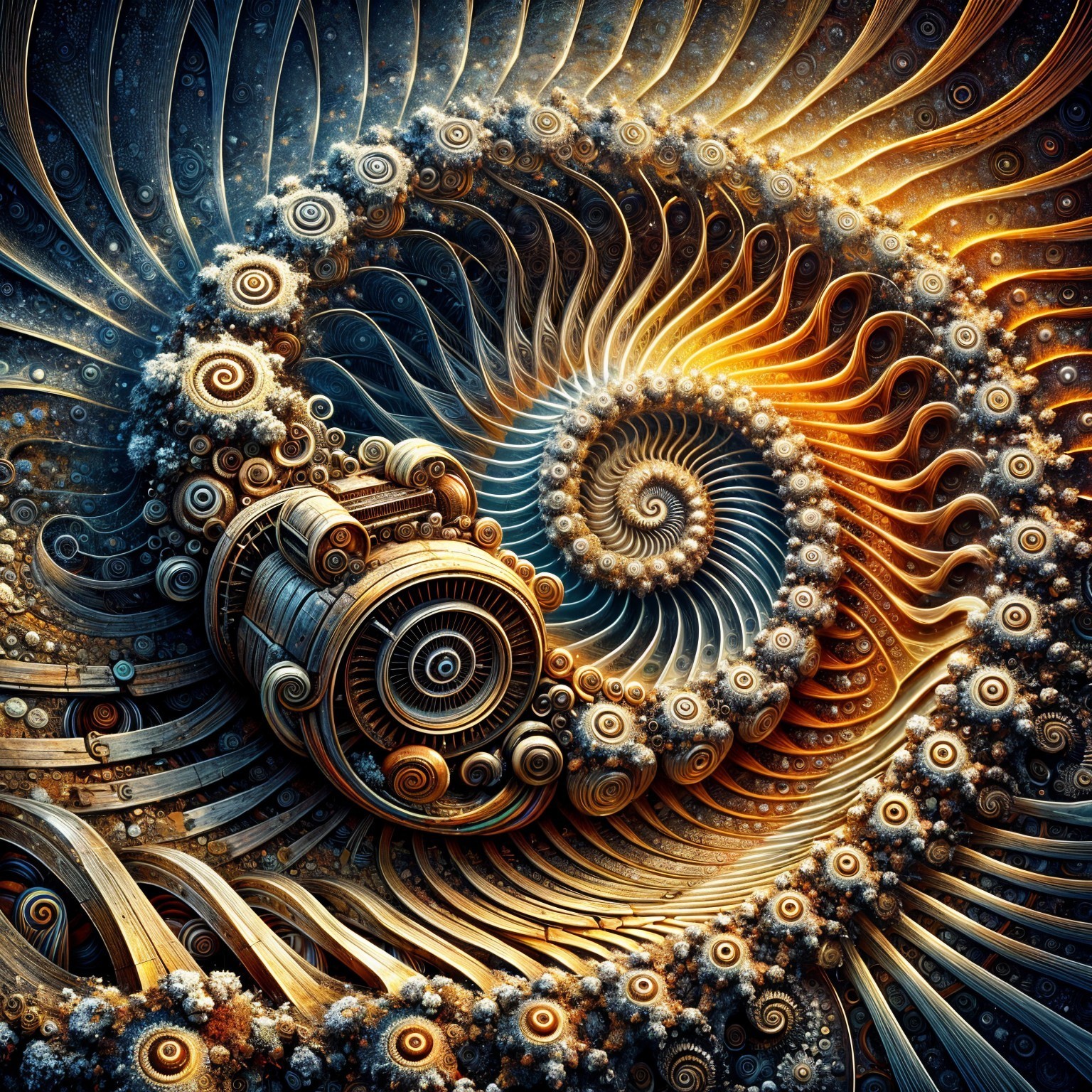 Fractal Pattern with Intricate Spirals and Textures