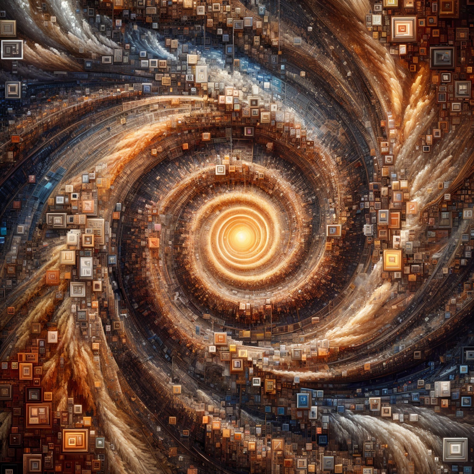 Vortex of Colors and Textures in Dynamic Composition