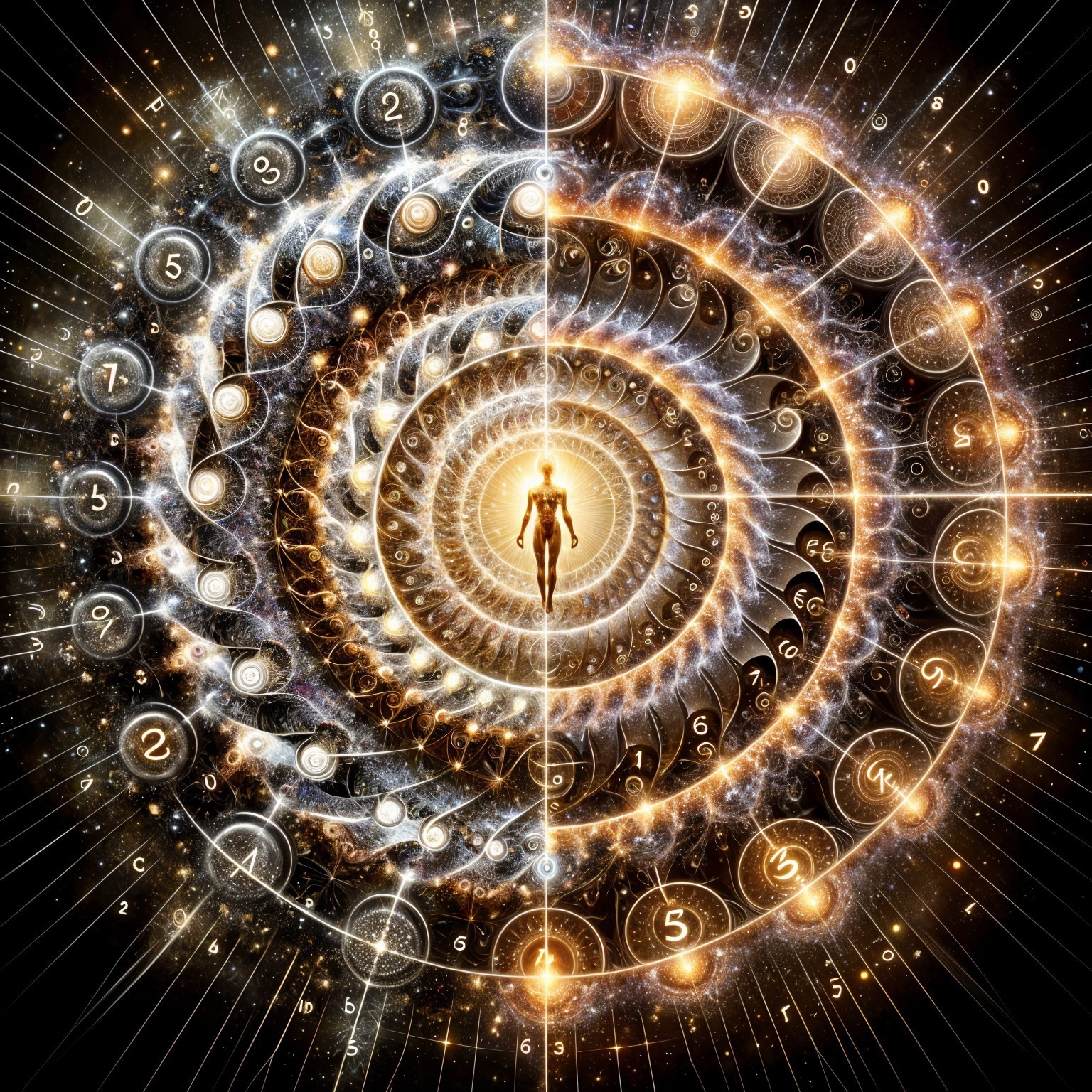 Spiral Pattern Symbolizing Cosmos and Humanity Connection