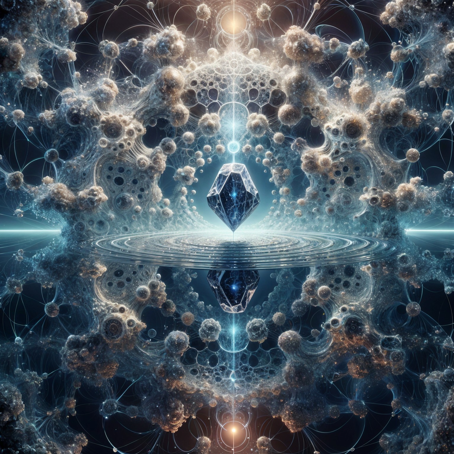 Cosmic Landscape with Crystalline Structure and Light Patterns