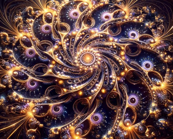 Fractal Design of a Golden Spiral with Vibrant Colors