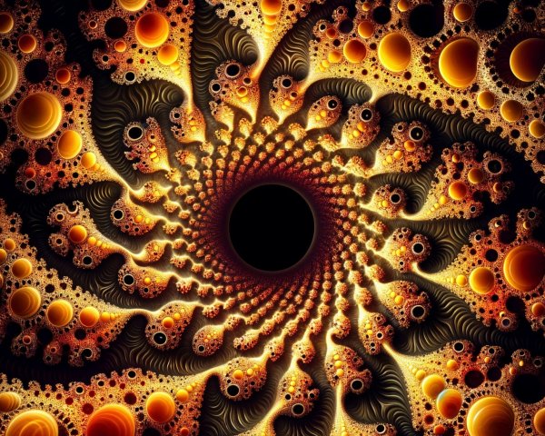 Fractal Design with Swirling Patterns and Warm Hues