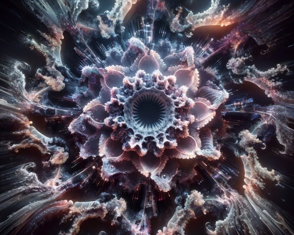 Cosmic Flower Fractal Design with Vivid Colors