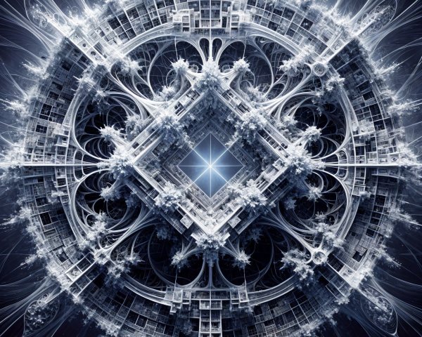 Intricate Fractal Design with Star-Like Structure