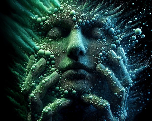 Surreal Face in Cosmic Bubbles and Colors