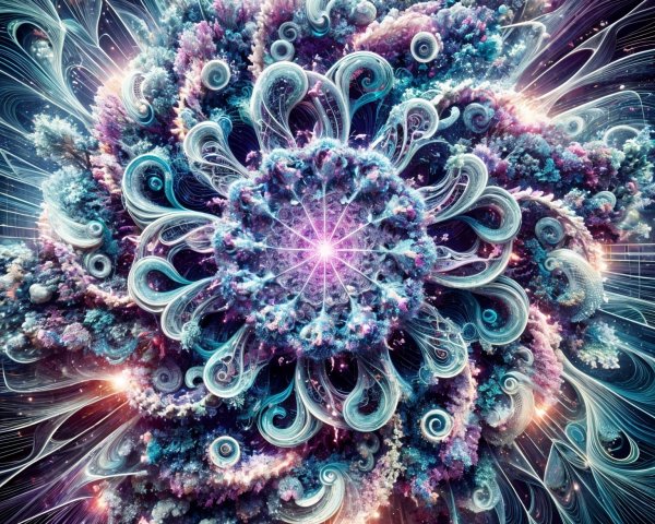 Fractal Design with Spirals and Vibrant Colors