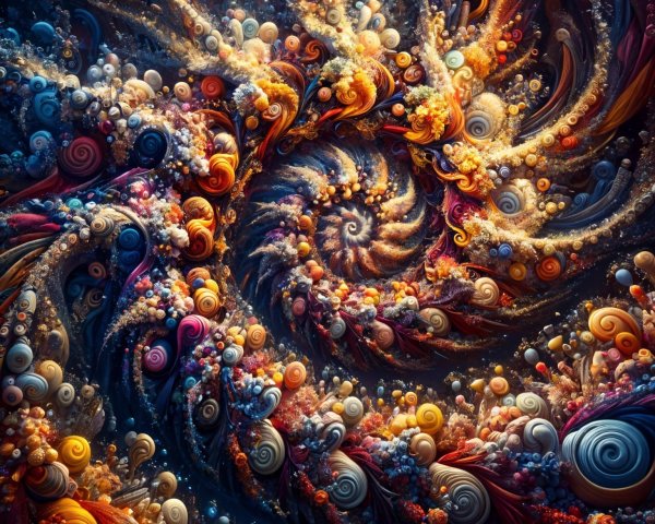 Vibrant Abstract Composition with Colorful Swirls