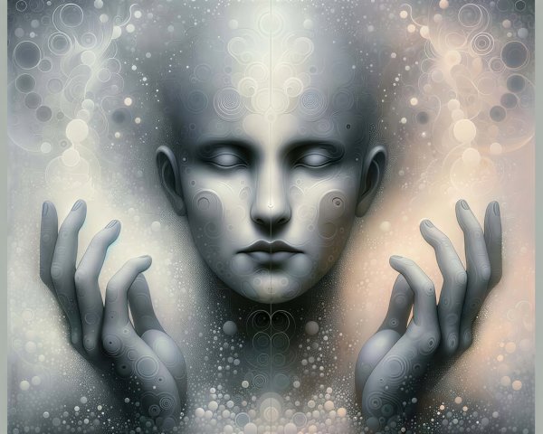 Abstract Digital Painting of Ethereal Human Face