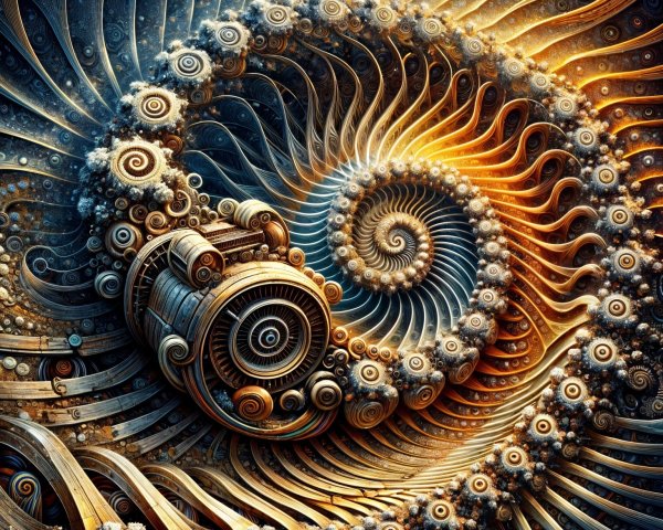 Fractal Pattern with Intricate Spirals and Textures